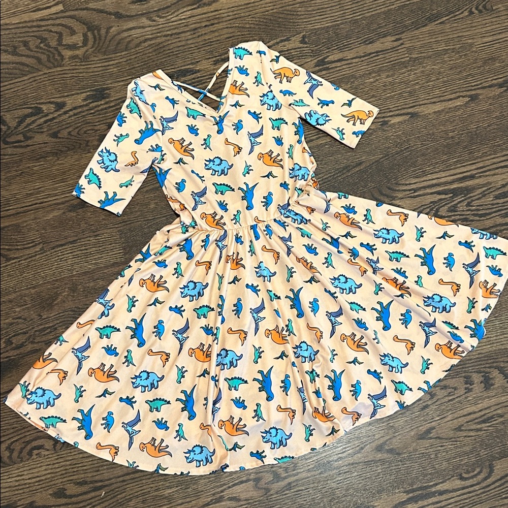 Dot dot smile ballerina dinosaur‎ dress. Size 8/10 k7133